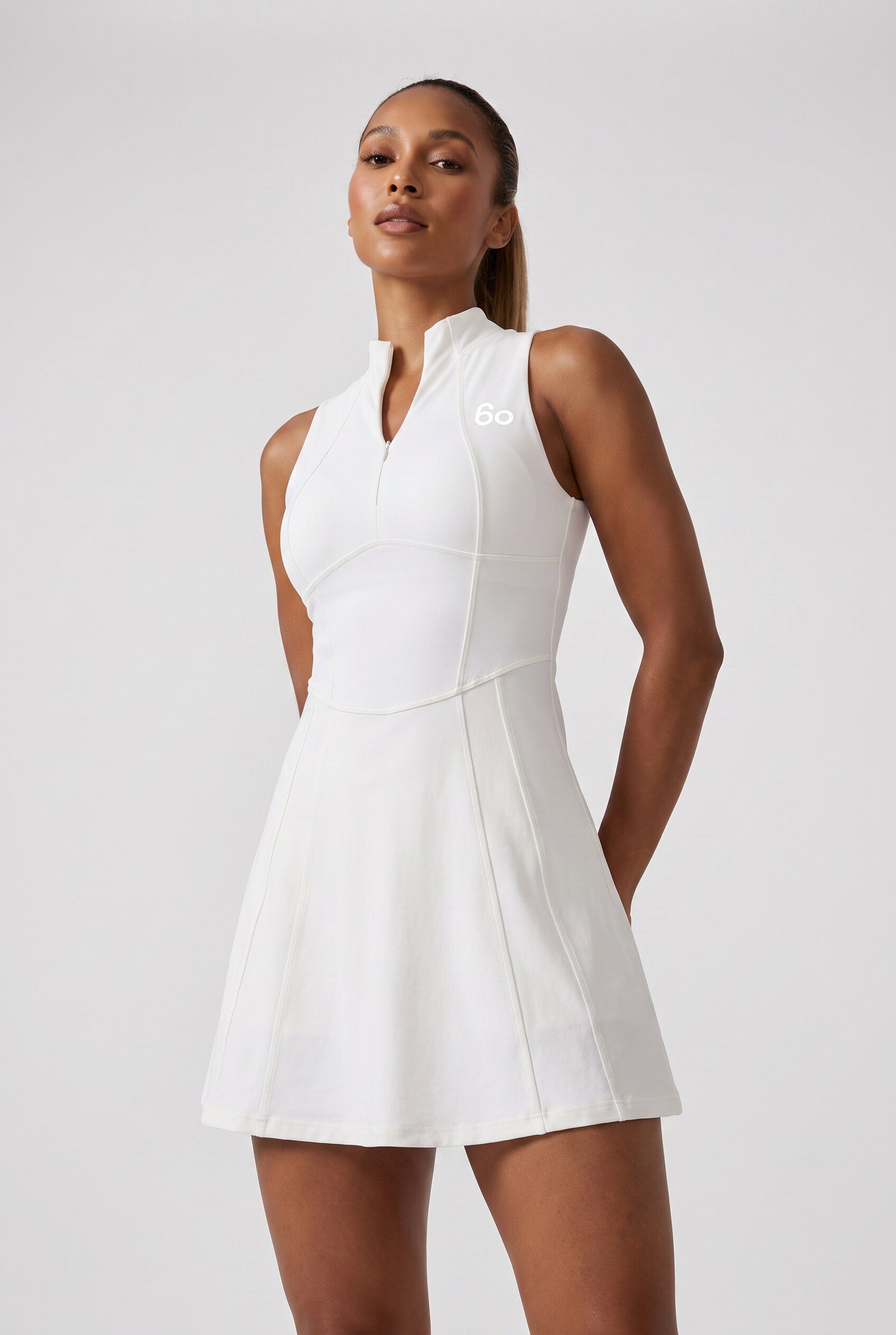 ALBA high neck padel dress White
