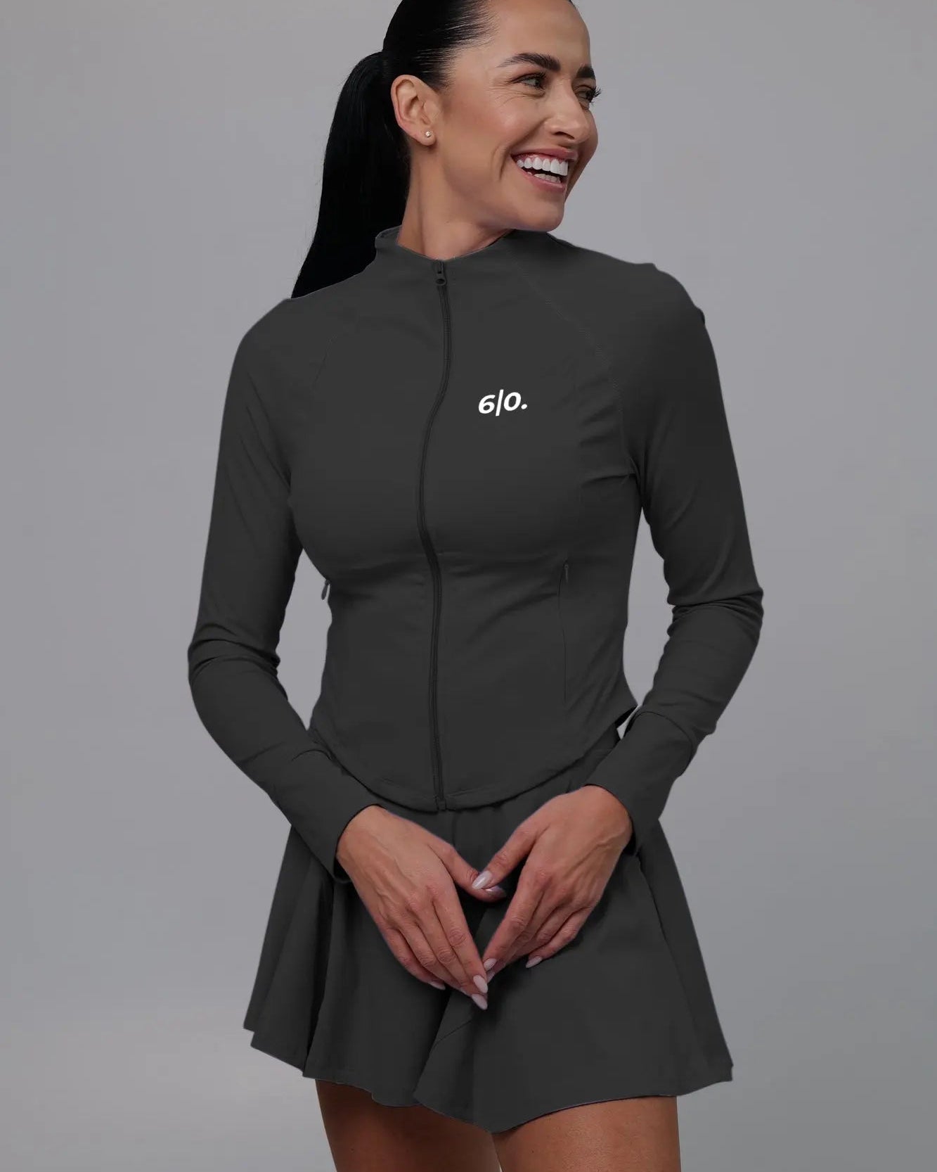 Black soft material Jacket & Skirt set - Six Zero padel