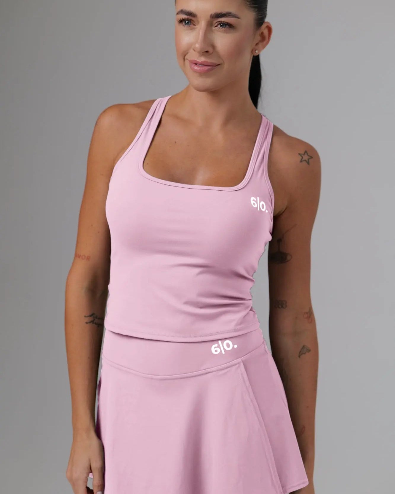 Black soft material top and skirt set - Six Zero padel