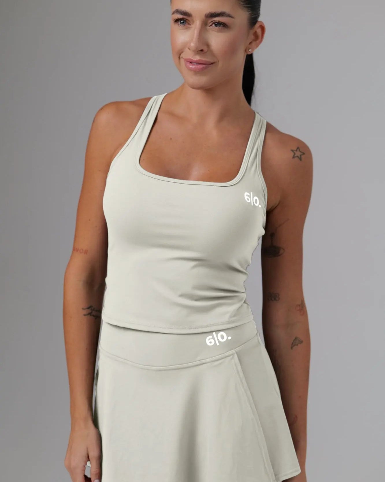 Black soft material top and skirt set - Six Zero padel