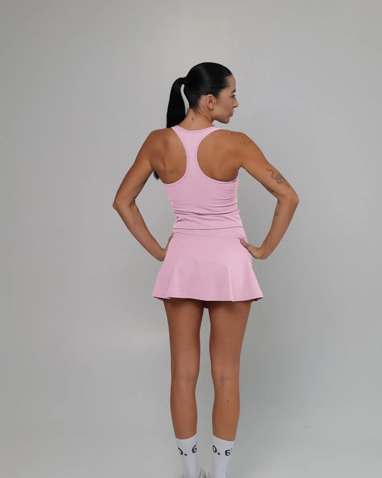 Black soft material top and skirt set - Six Zero padel