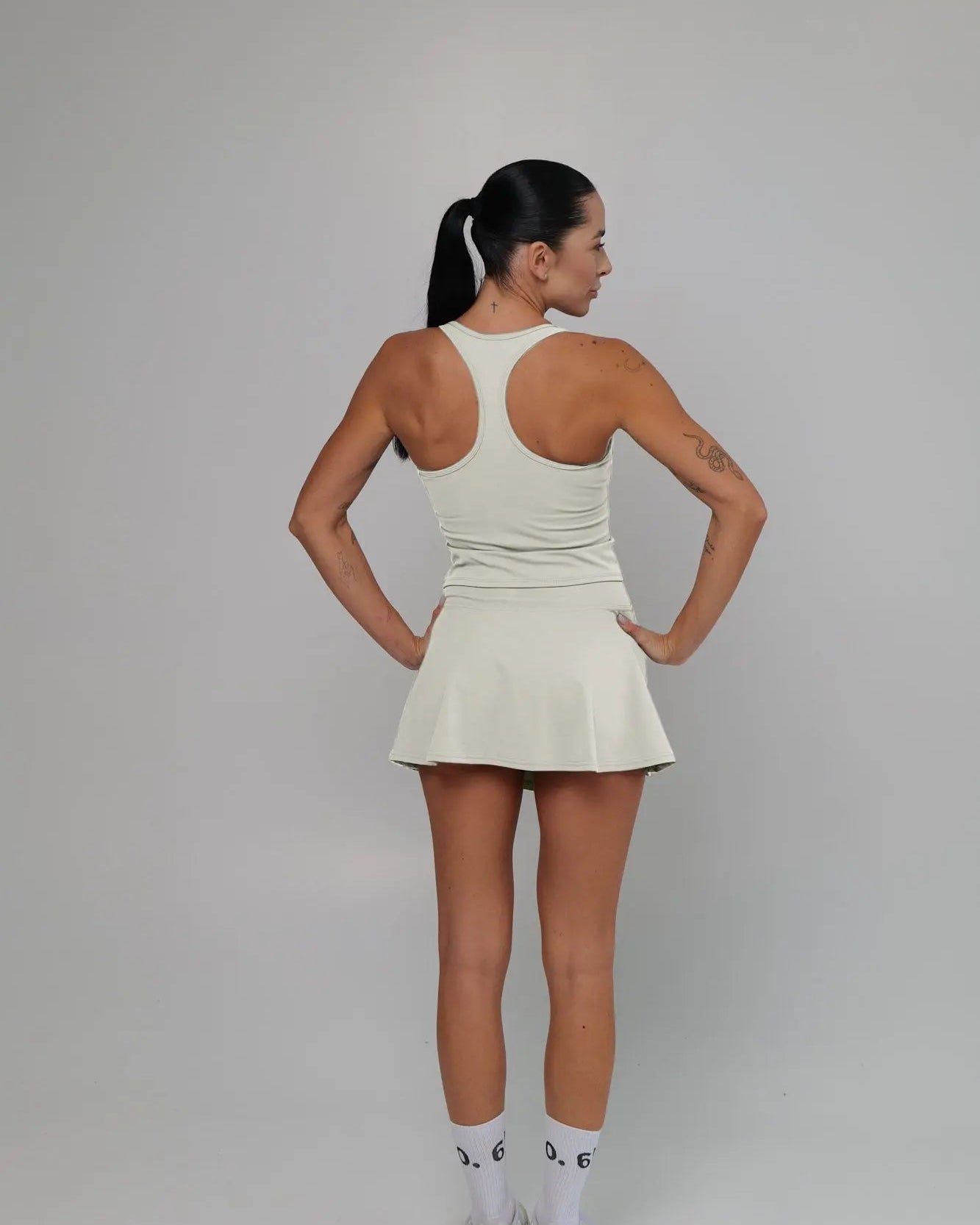 Black soft material top and skirt set - Six Zero padel