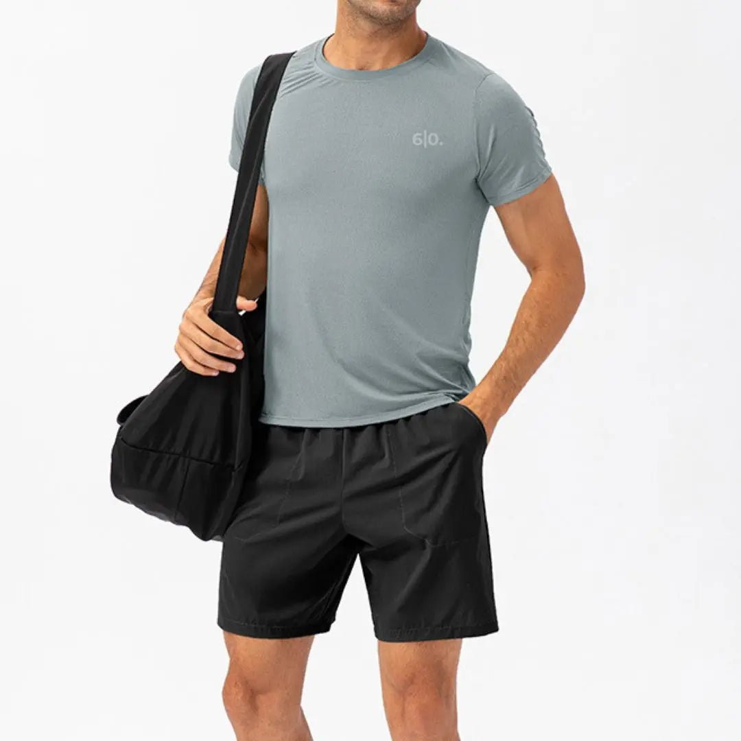 Blue light material short sleeve t-shirts for men - Six Zero padel