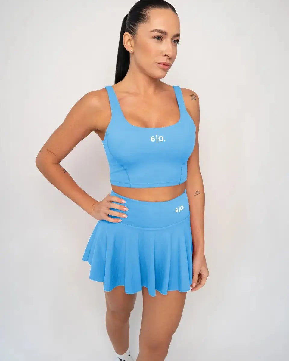 Dark brown Bra top & skirt set - Six Zero padel