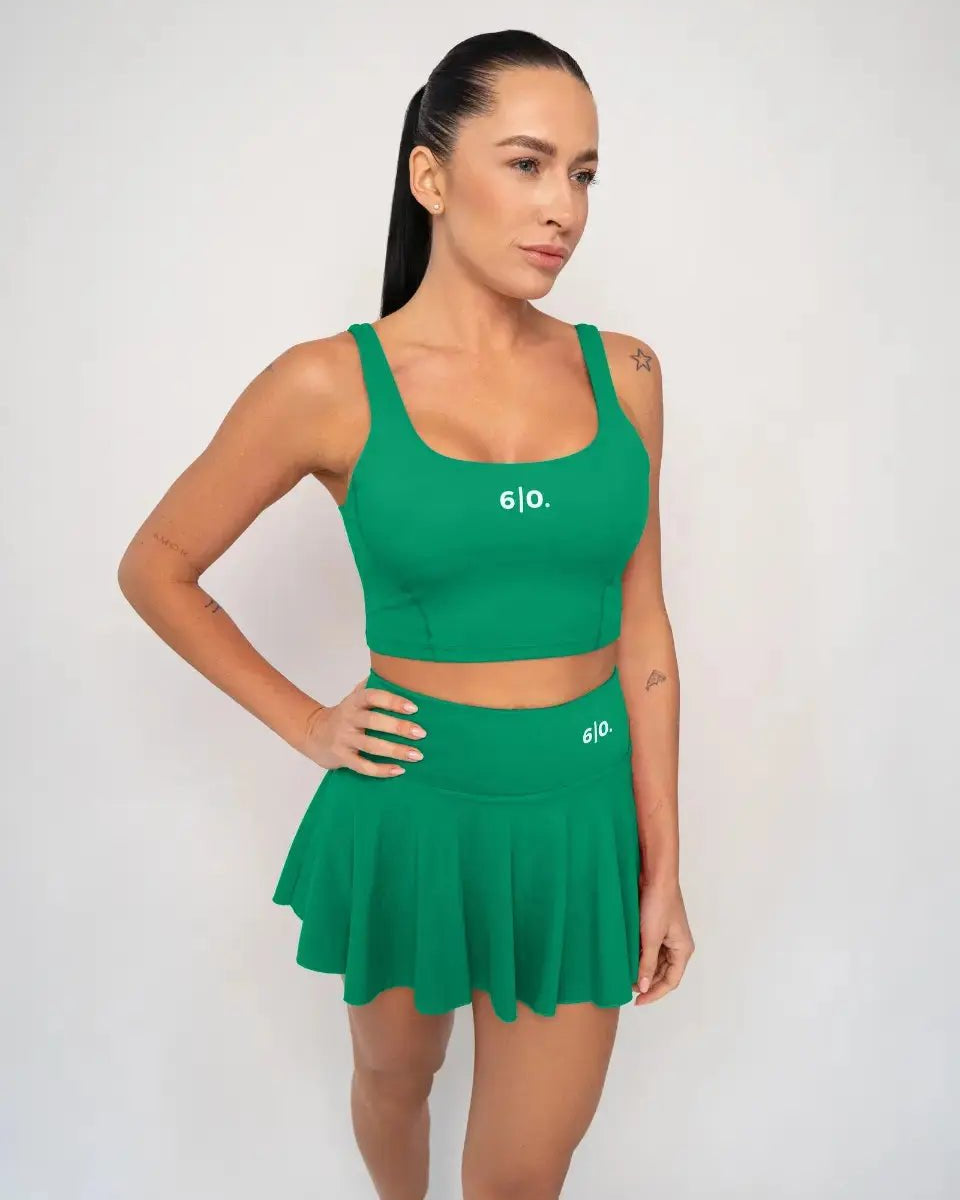 Dark brown Bra top & skirt set - Six Zero padel