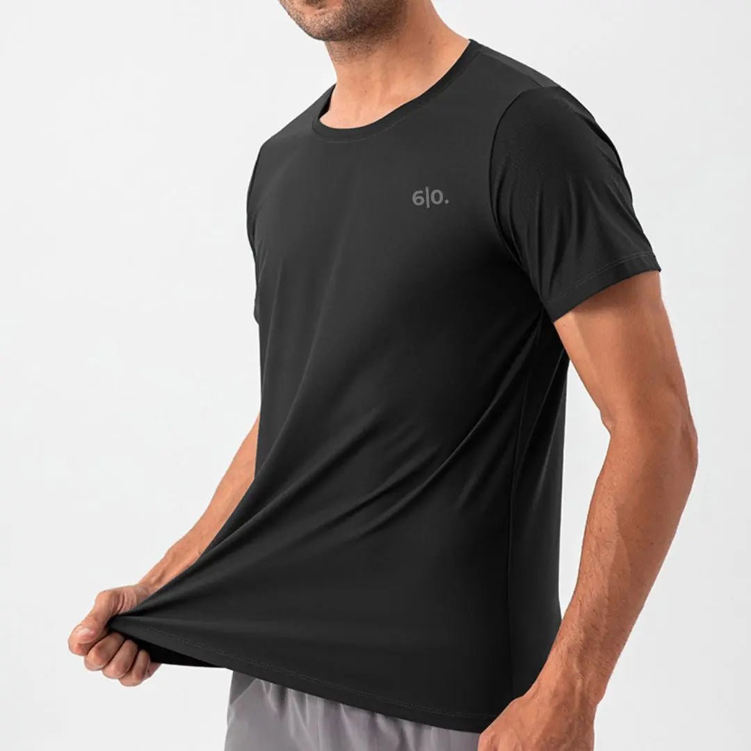 Dark green quick dry material t-shirts for men With print - Six Zero padel