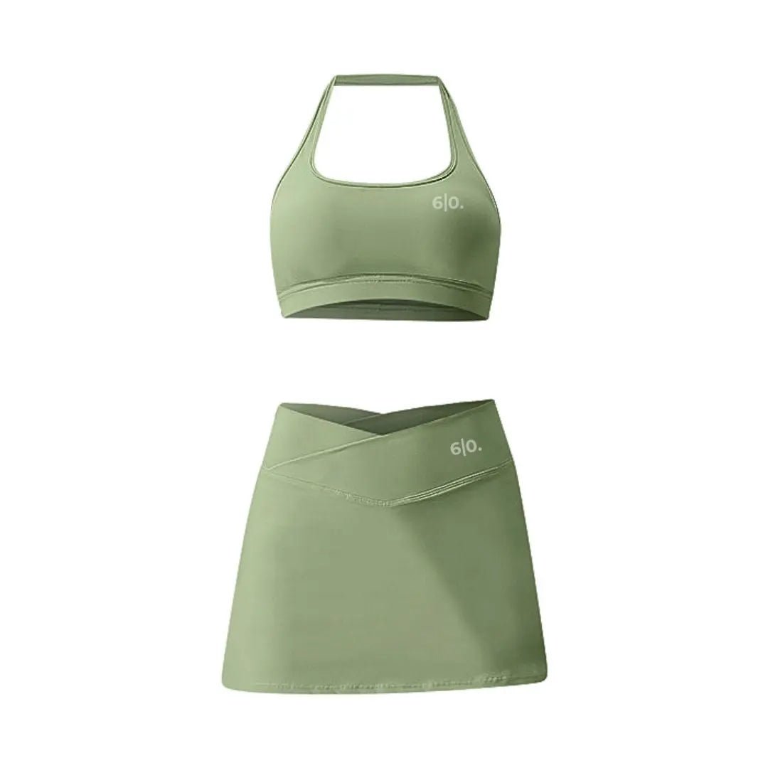 Modern design white skirt and bra set - Six Zero padel