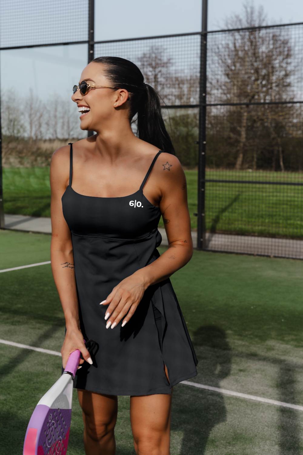 NILA blue back strap dress - Six Zero padel