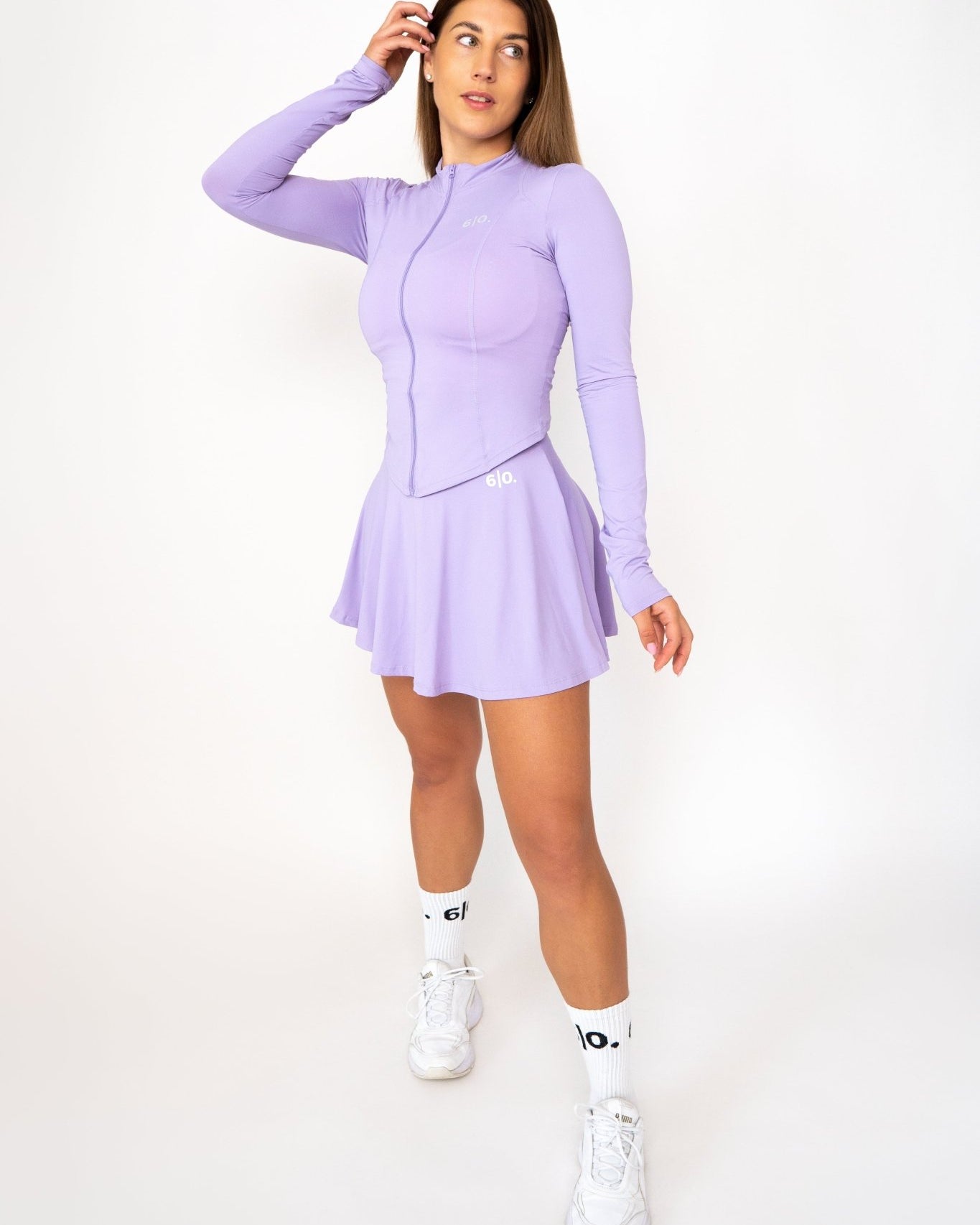 Purple long sleeves top & skirt set - Six Zero padel