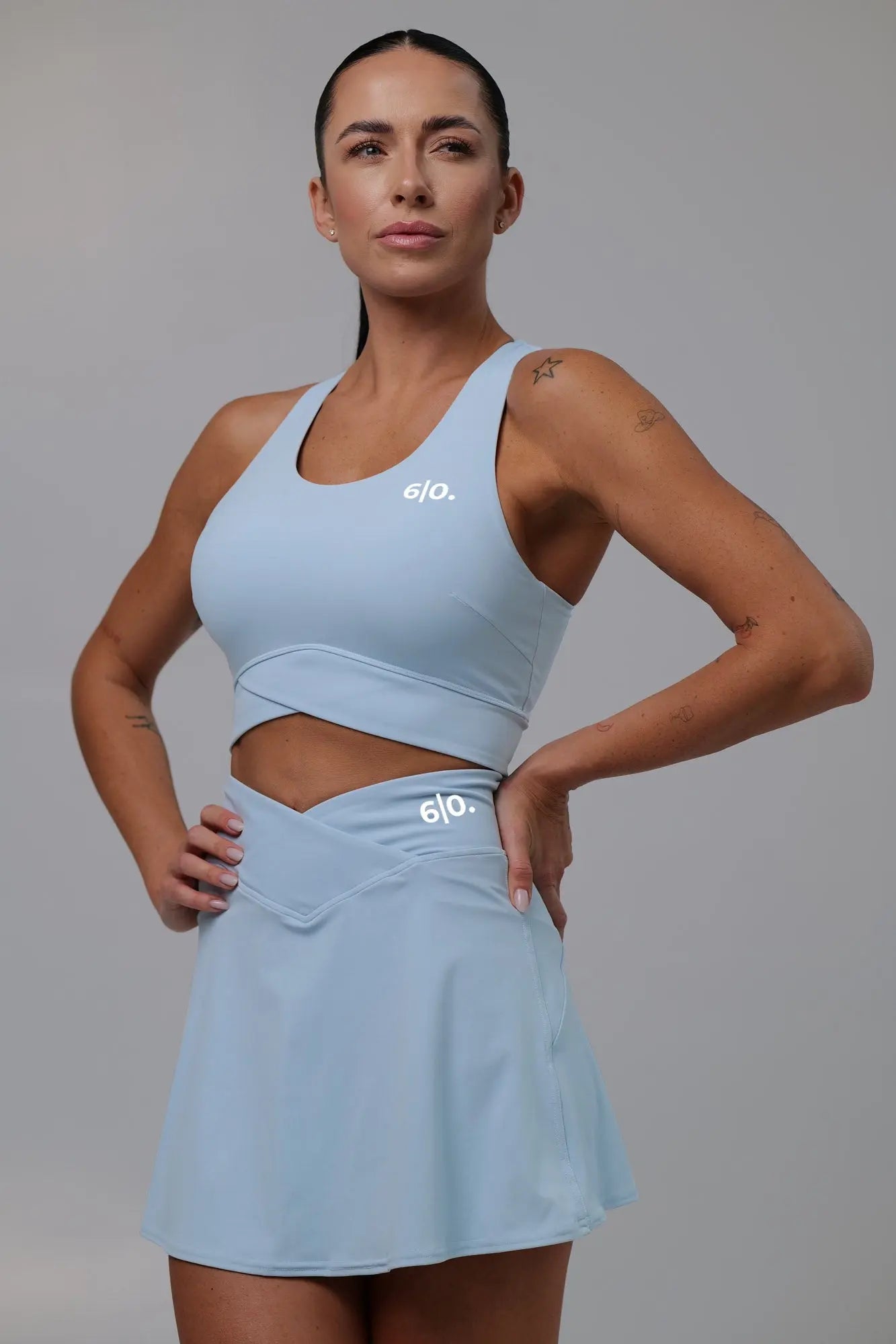 Purple Slimming design bra and skirt set - Six Zero padel