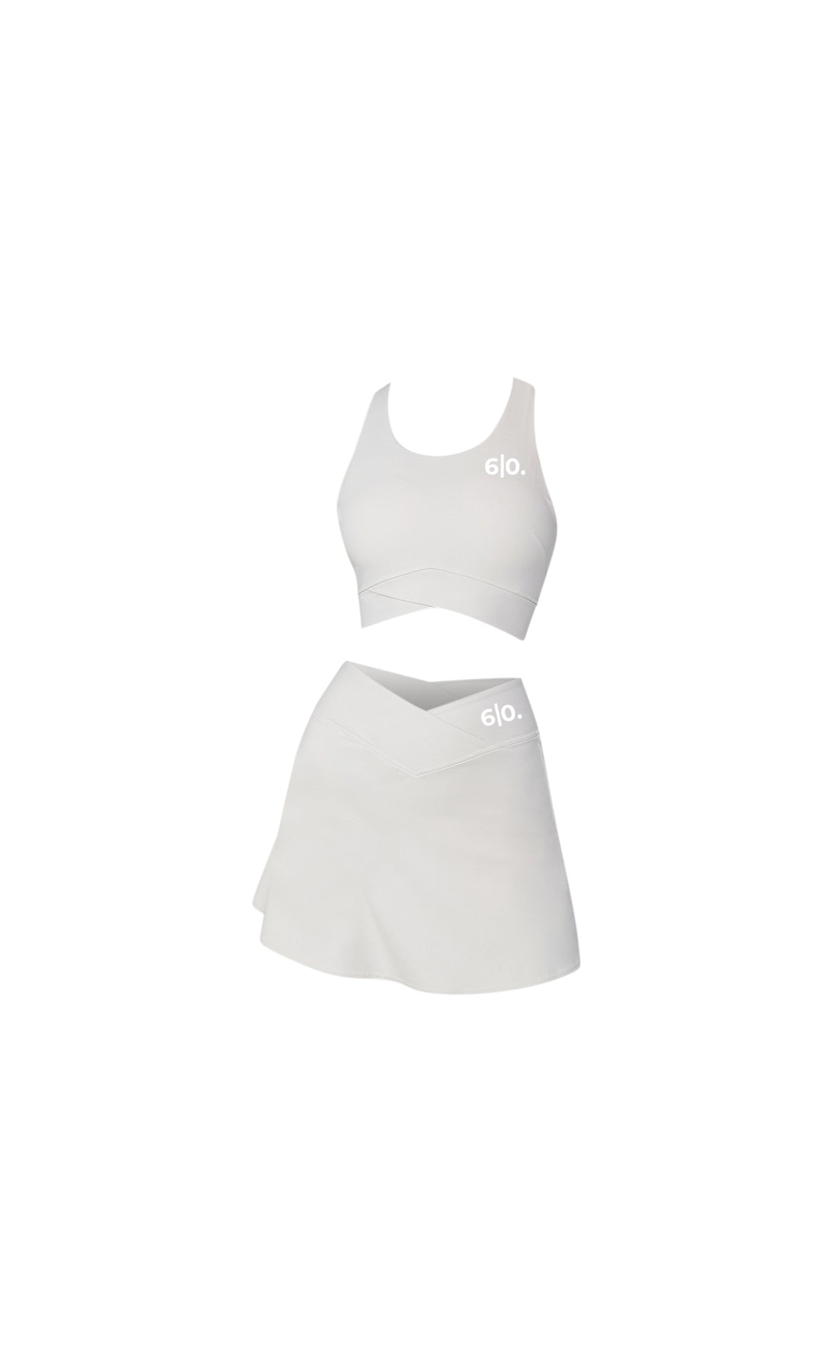 White Slimming design bra and skirt set - Six Zero padel