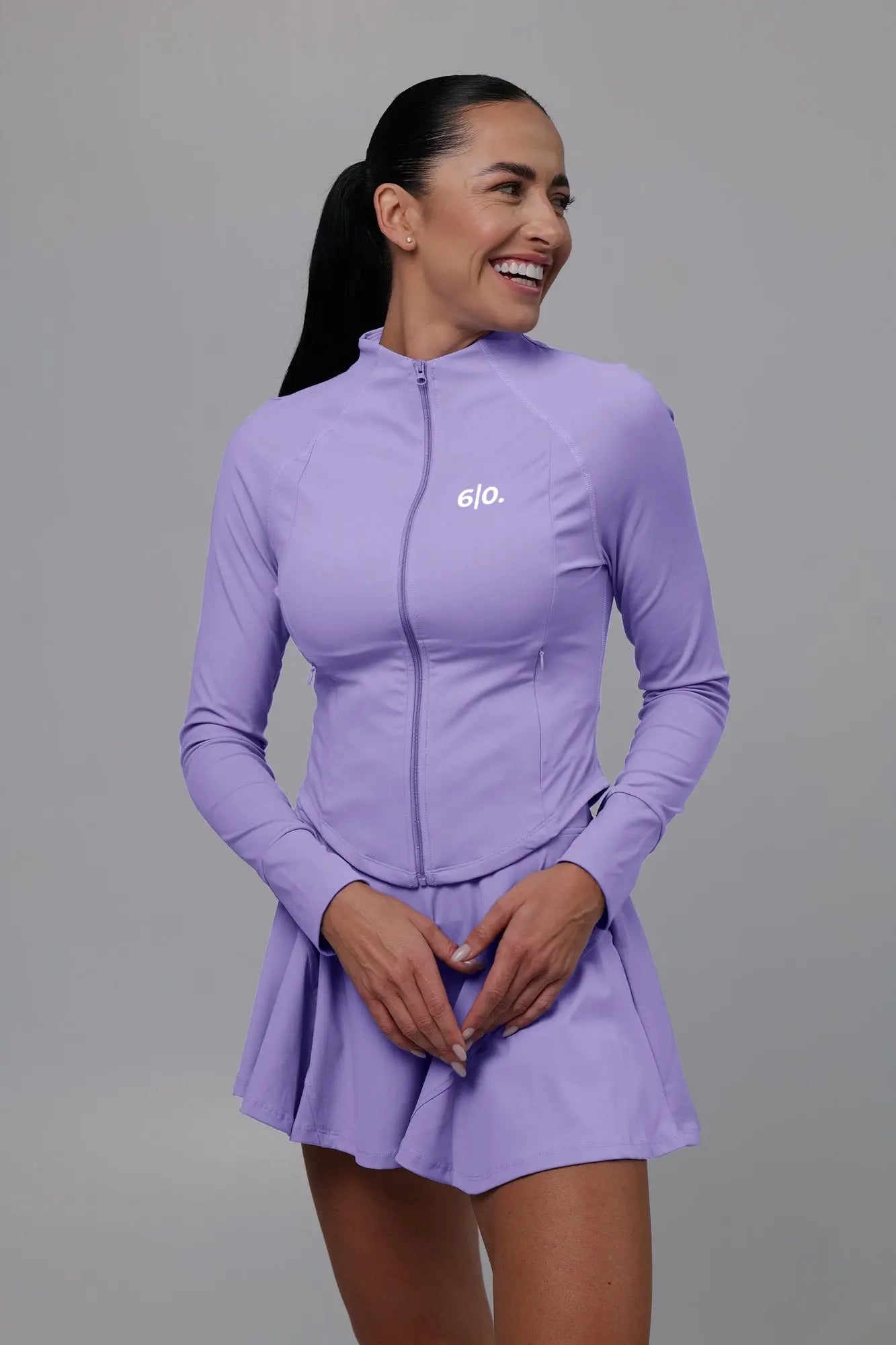 White soft material Jacket & Skirt set - Six Zero padel