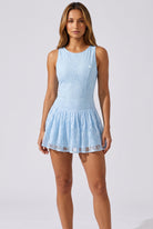 ALICE lace padel dress in Blue – women's padel dress by Six'o – front view