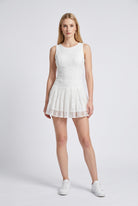 ALICE lace padel dress in White – women's padel dress by Six'o – front view