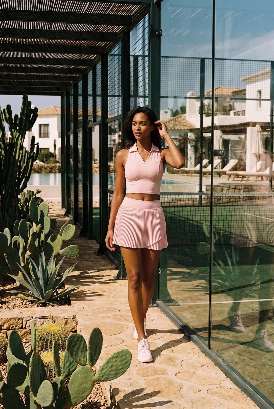 AURA layered skirt padel dress