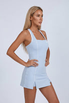 CAPRI square neck padel dress Light blue