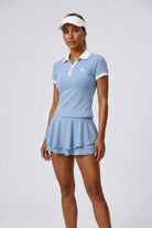 IRIS polo t-shirt & layered skirt set Light blue