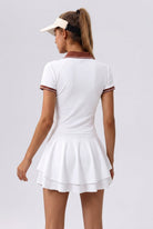 IRIS polo t-shirt & layered skirt set White