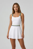 ISLA contrast trim padel dress White