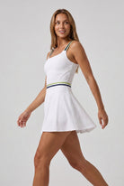 ISLA contrast trim padel dress White