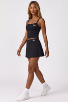 KAIA strap top & skirt set Black