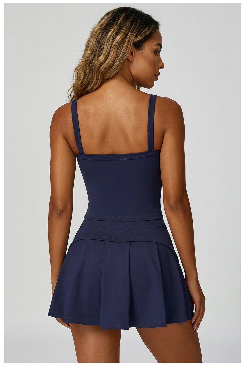 KAIA strap top & skirt set Navy