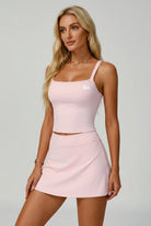 KAIA strap top & skirt set Pink