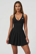 MIRA V-neck padel dress Black