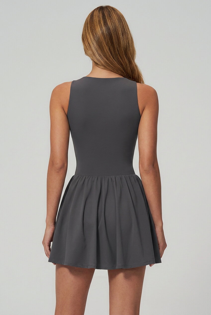 MIRA V-neck padel dress Grey