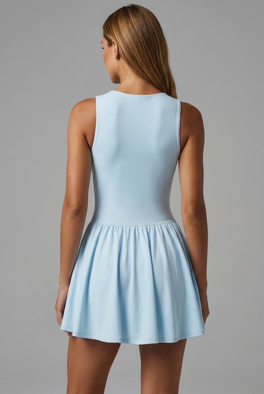 MIRA V-neck padel dress Light blue