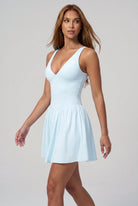 MIRA V-neck padel dress Light blue