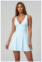 MIRA V-neck padel dress Light blue