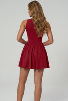 MIRA V-neck padel dress Wine red