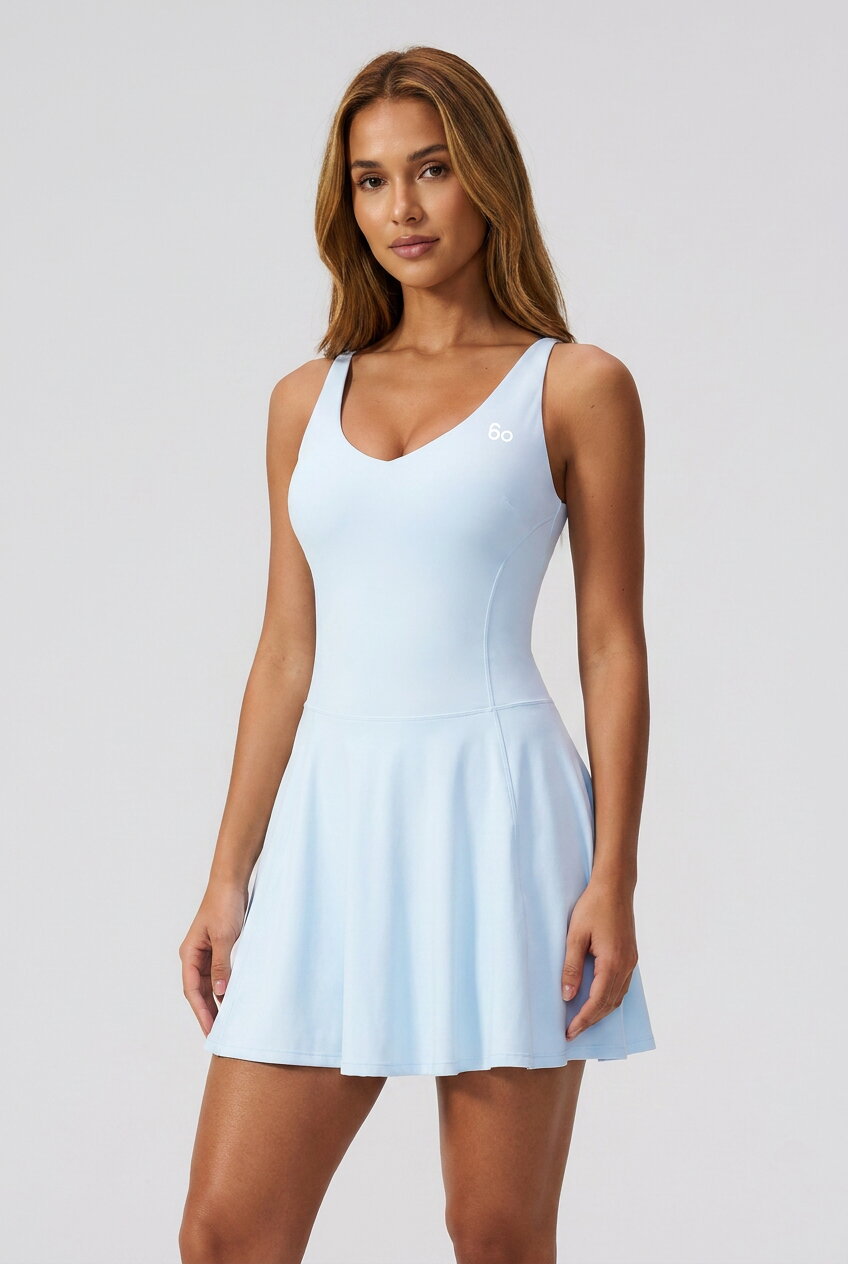 NAIA strap back padel dress Light blue