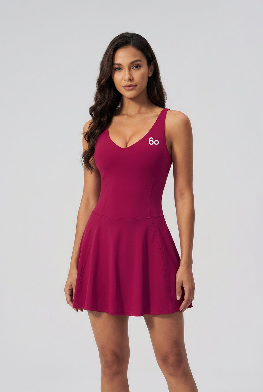 NAIA strap back padel dress Magenta