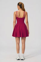 NAIA strap back padel dress Wine red