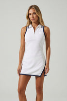 NORA piped polo padel dress Navy trim