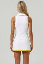 NORA piped polo padel dress Yellow trim