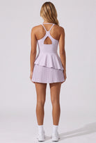 NOVA layered ruffle padel dress in Lavender – women's padel dress by Six'o – back view