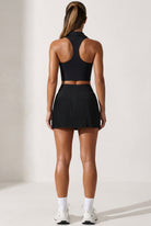 CLEO polo top & pleated skirt set Black