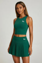 RAYA racerback top & pleated skirt set Green