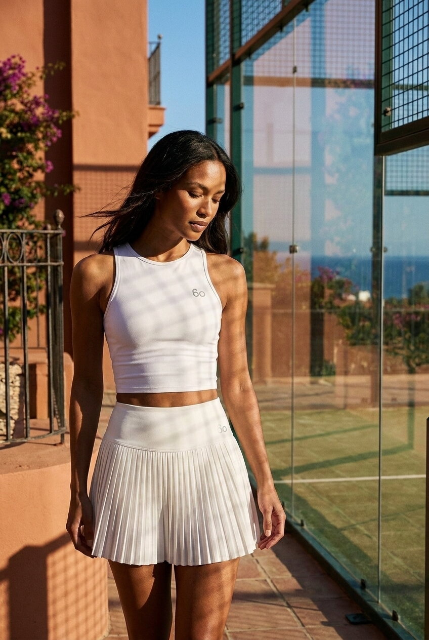 RAYA racerback top & pleated skirt set