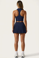 CLEO polo top & pleated skirt set Navy