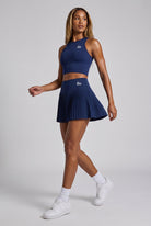 RAYA racerback top & pleated skirt set Navy