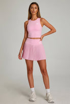 RAYA racerback top & pleated skirt set Pink