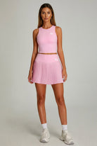 RAYA racerback top & pleated skirt set Pink