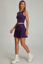 RAYA racerback top & pleated skirt set Purple