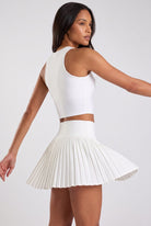RAYA racerback top & pleated skirt set White