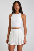 RAYA racerback top & pleated skirt set White