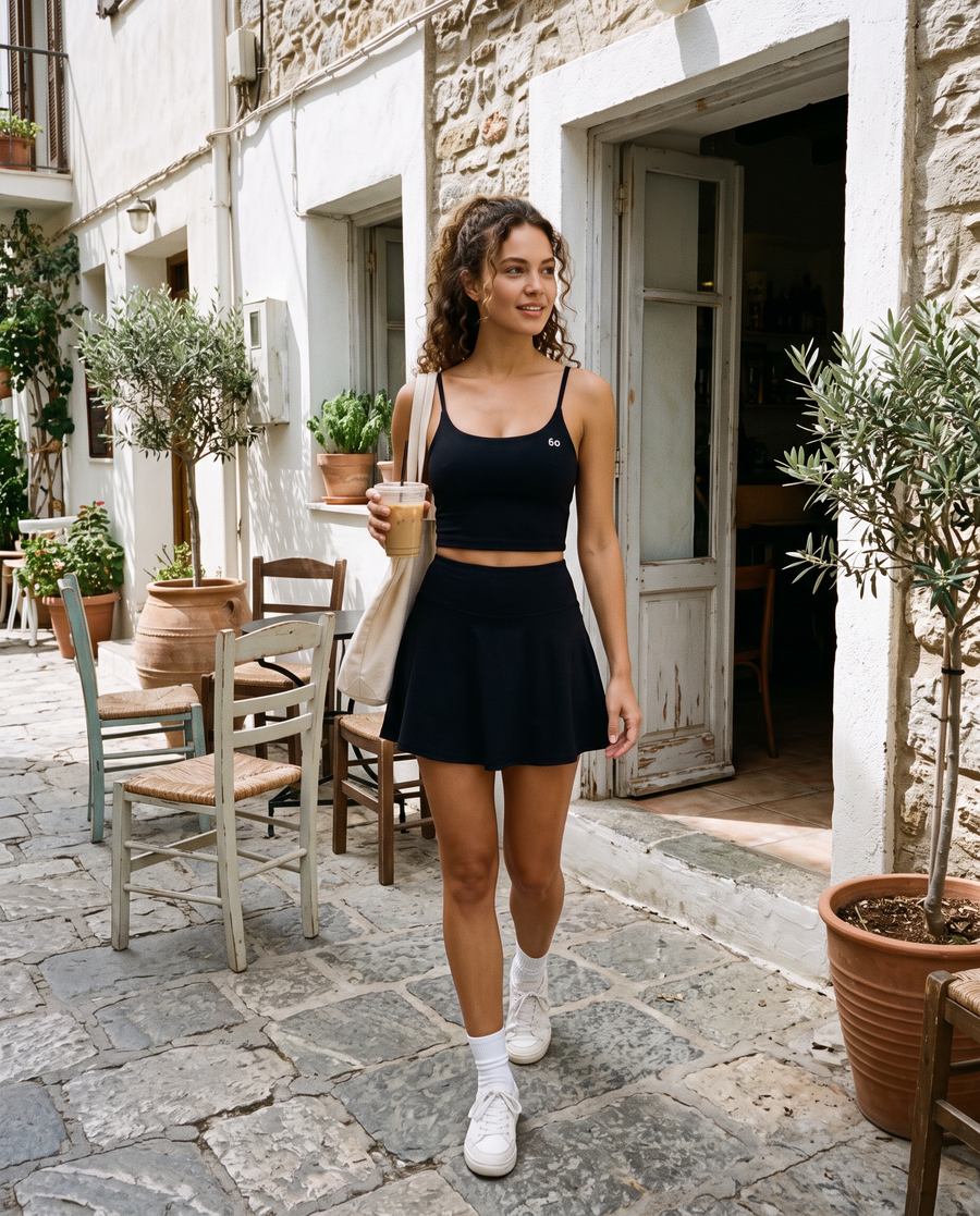 MILA cami bra & flare skirt set – everyday look